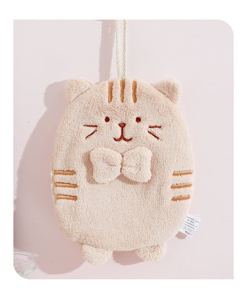 image-Hand Towel Hanging Cute Kitten Absorbent Lint-free Household Kitchen