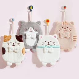 image-Hand Towel Hanging Cute Kitten Absorbent Lint-free Household Kitchen