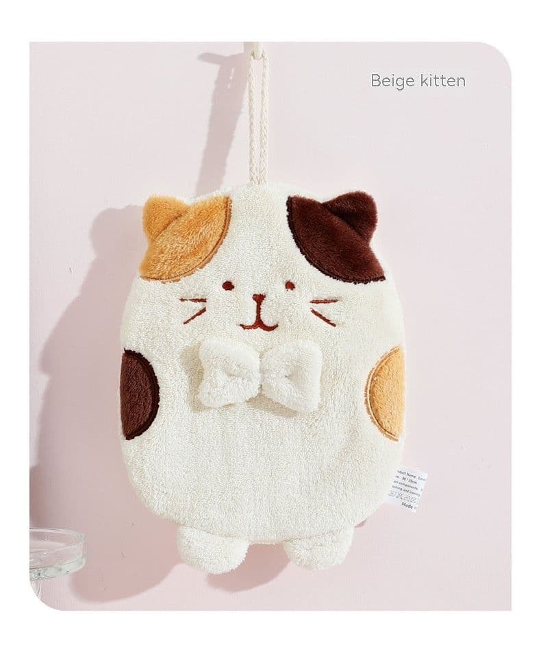 image-Hand Towel Hanging Cute Kitten Absorbent Lint-free Household Kitchen