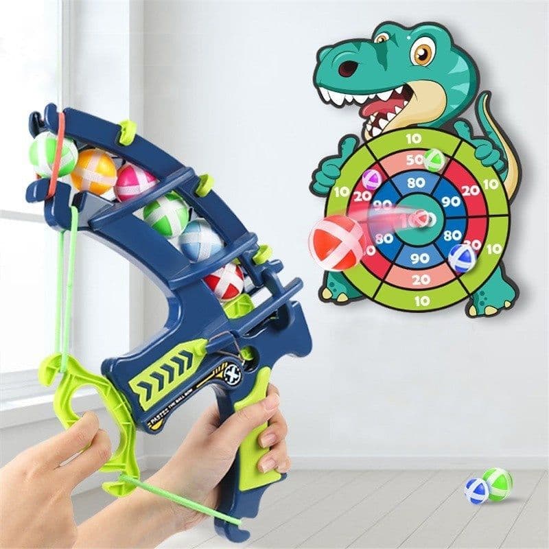 image-Dinosaur Catapult Sticky Ball Children's Bow And Arrow Toy Shooting