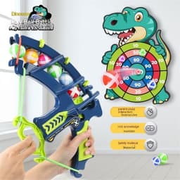 image-Dinosaur Catapult Sticky Ball Children's Bow And Arrow Toy Shooting