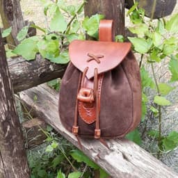 image-European And American New Retro Medieval Leather Outdoor Pocket Drawstring