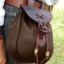 image-European And American New Retro Medieval Leather Outdoor Pocket Drawstring