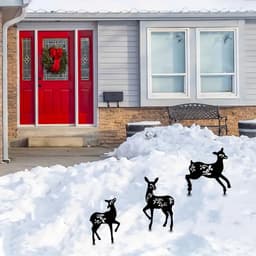 image-Outdoor Gardening Floor Outlet Christmas Deer Three-piece Set