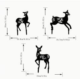 image-Outdoor Gardening Floor Outlet Christmas Deer Three-piece Set