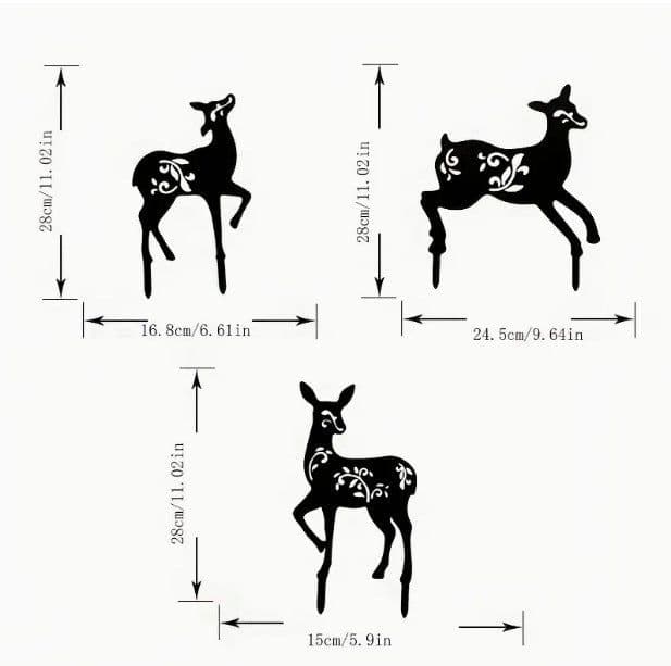image-Outdoor Gardening Floor Outlet Christmas Deer Three-piece Set