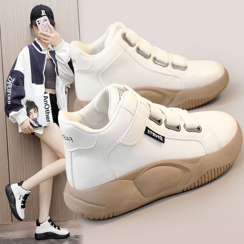 image-Spring And Autumn Mid-top Breathable Platform Sneakers