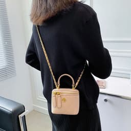 image-Mini Lipstick Small Bag Camellia Chain Box Handbag Shoulder Messenger Bag For Women