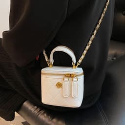 image-Mini Lipstick Small Bag Camellia Chain Box Handbag Shoulder Messenger Bag For Women