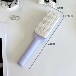 image-4 In 1 Self Cleaning Hair Brush New Self-Cleaning Anti-Static Massage Comb Scalable Rotate Lifting Self Cleaning Hairbrush