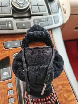 image-Velvet Car Gear Handle Sleeve Handle Decorative Knob Hoodie Handbrake Cover Hoodie