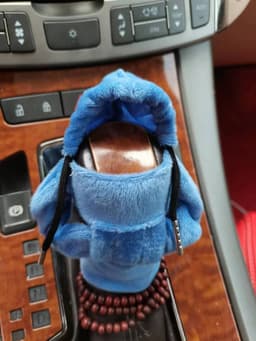 image-Velvet Car Gear Handle Sleeve Handle Decorative Knob Hoodie Handbrake Cover Hoodie