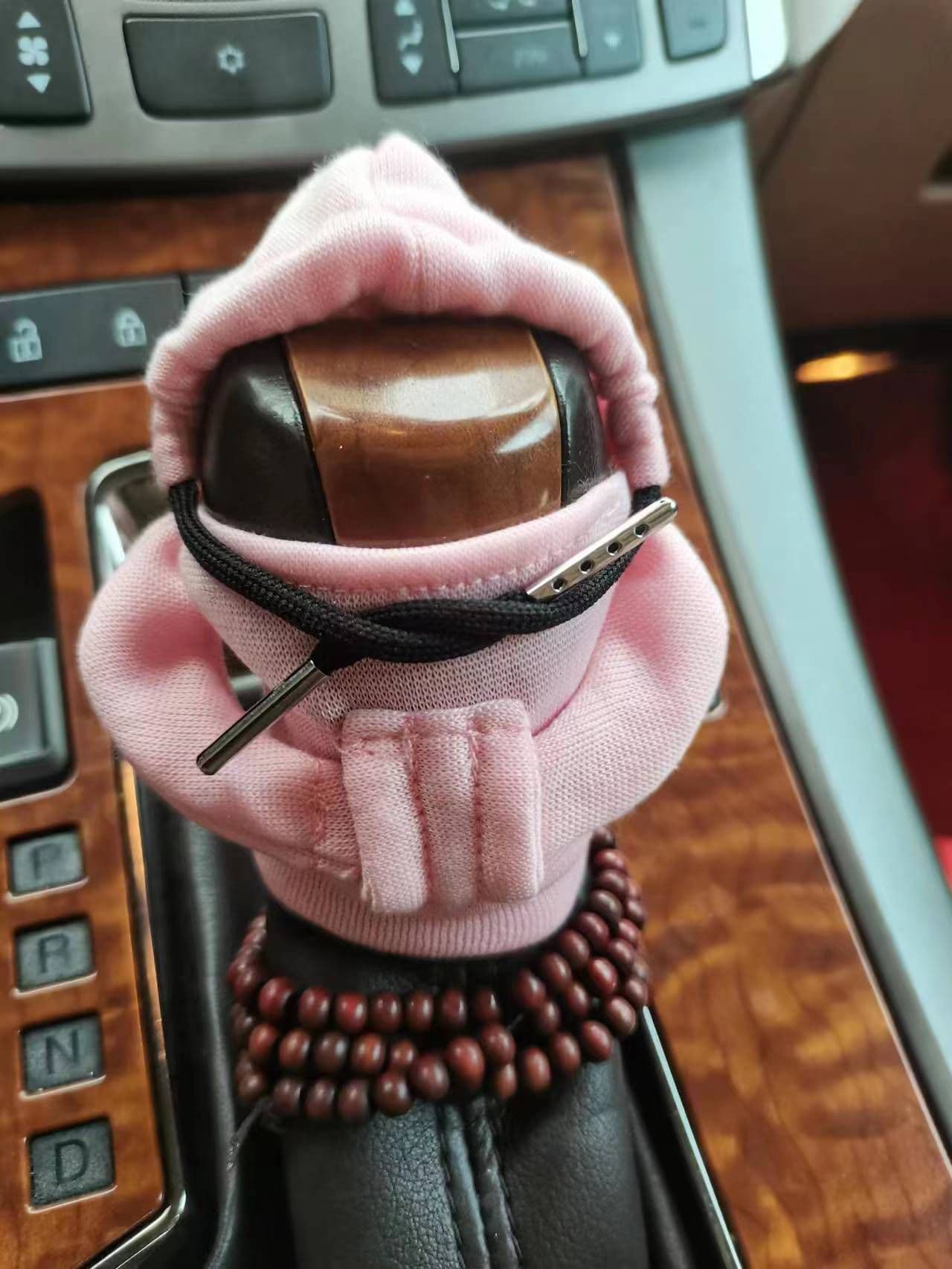 image-Velvet Car Gear Handle Sleeve Handle Decorative Knob Hoodie Handbrake Cover Hoodie