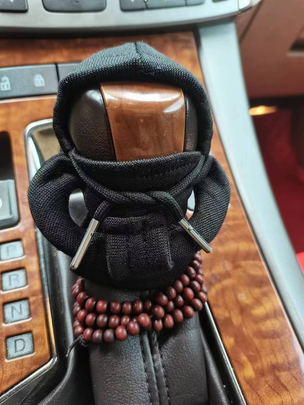 image-Velvet Car Gear Handle Sleeve Handle Decorative Knob Hoodie Handbrake Cover Hoodie