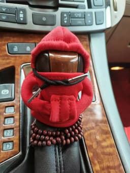 image-Velvet Car Gear Handle Sleeve Handle Decorative Knob Hoodie Handbrake Cover Hoodie