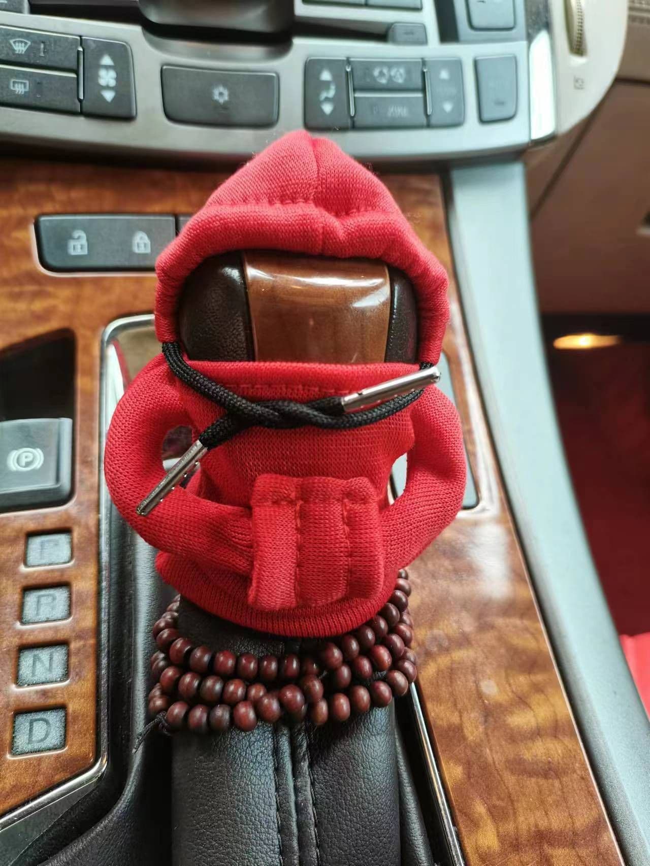 image-Velvet Car Gear Handle Sleeve Handle Decorative Knob Hoodie Handbrake Cover Hoodie
