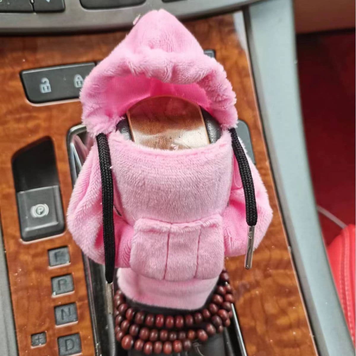 image-Velvet Car Gear Handle Sleeve Handle Decorative Knob Hoodie Handbrake Cover Hoodie