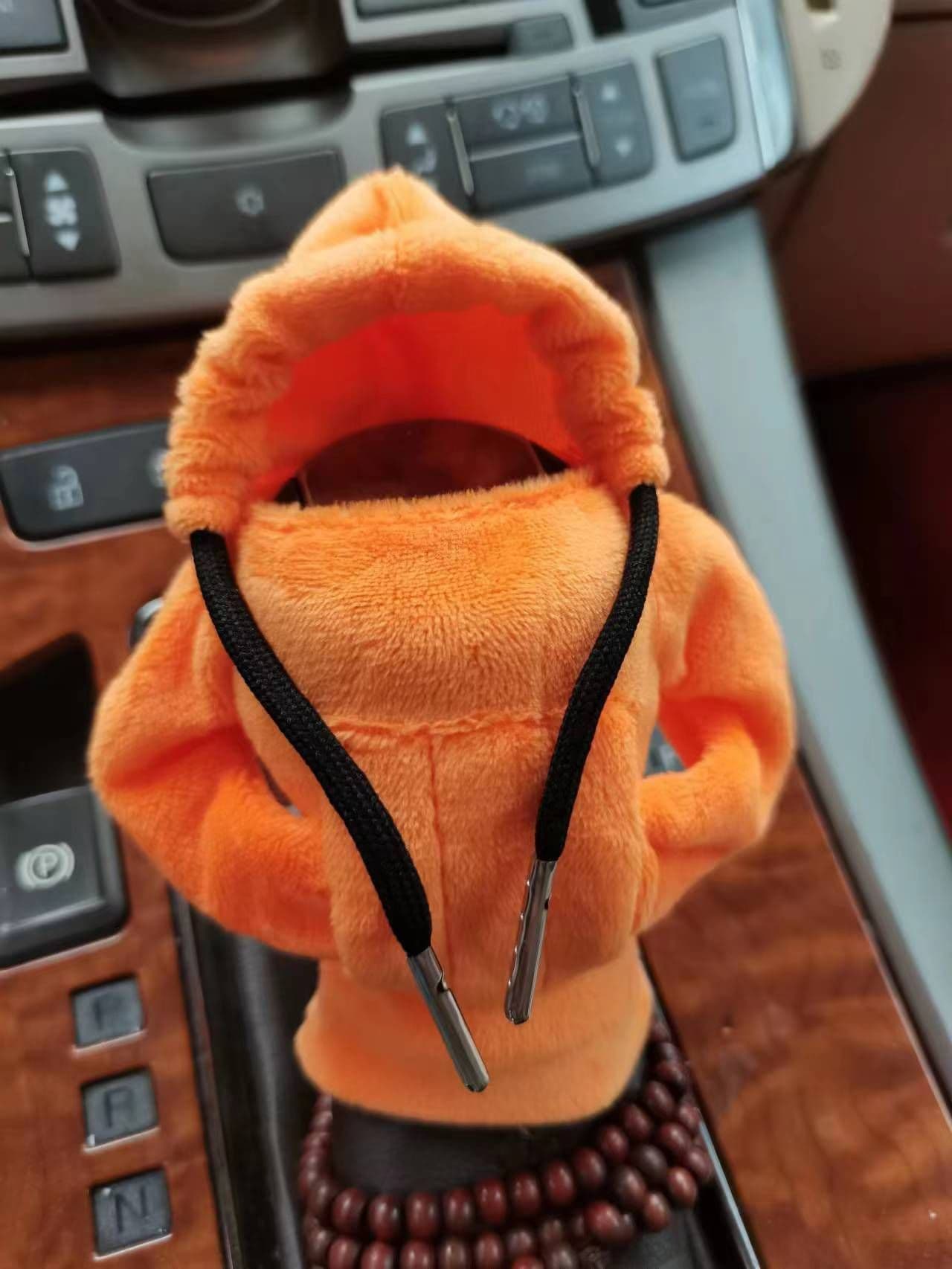image-Velvet Car Gear Handle Sleeve Handle Decorative Knob Hoodie Handbrake Cover Hoodie
