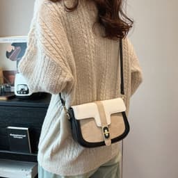 image-Retro Casual Bag Female Fashion Color Contrast