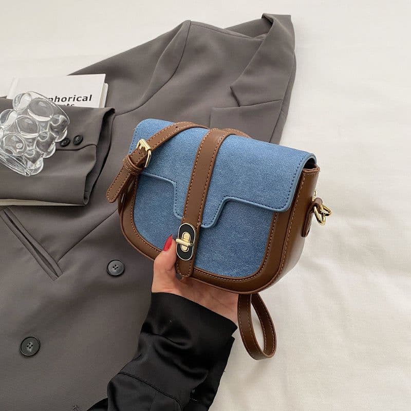 image-Retro Casual Bag Female Fashion Color Contrast