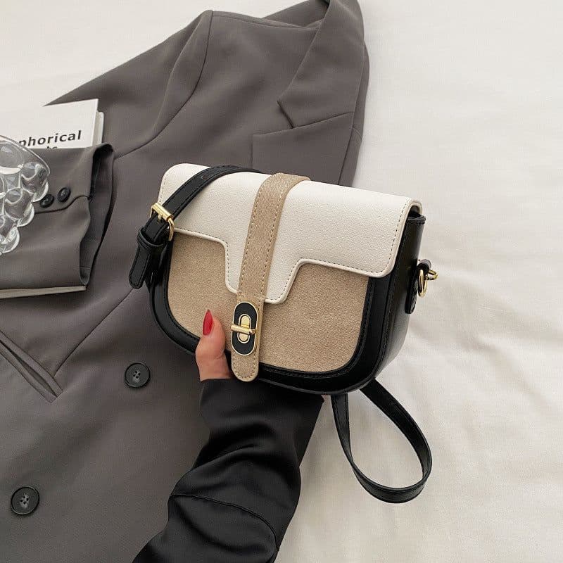 image-Retro Casual Bag Female Fashion Color Contrast