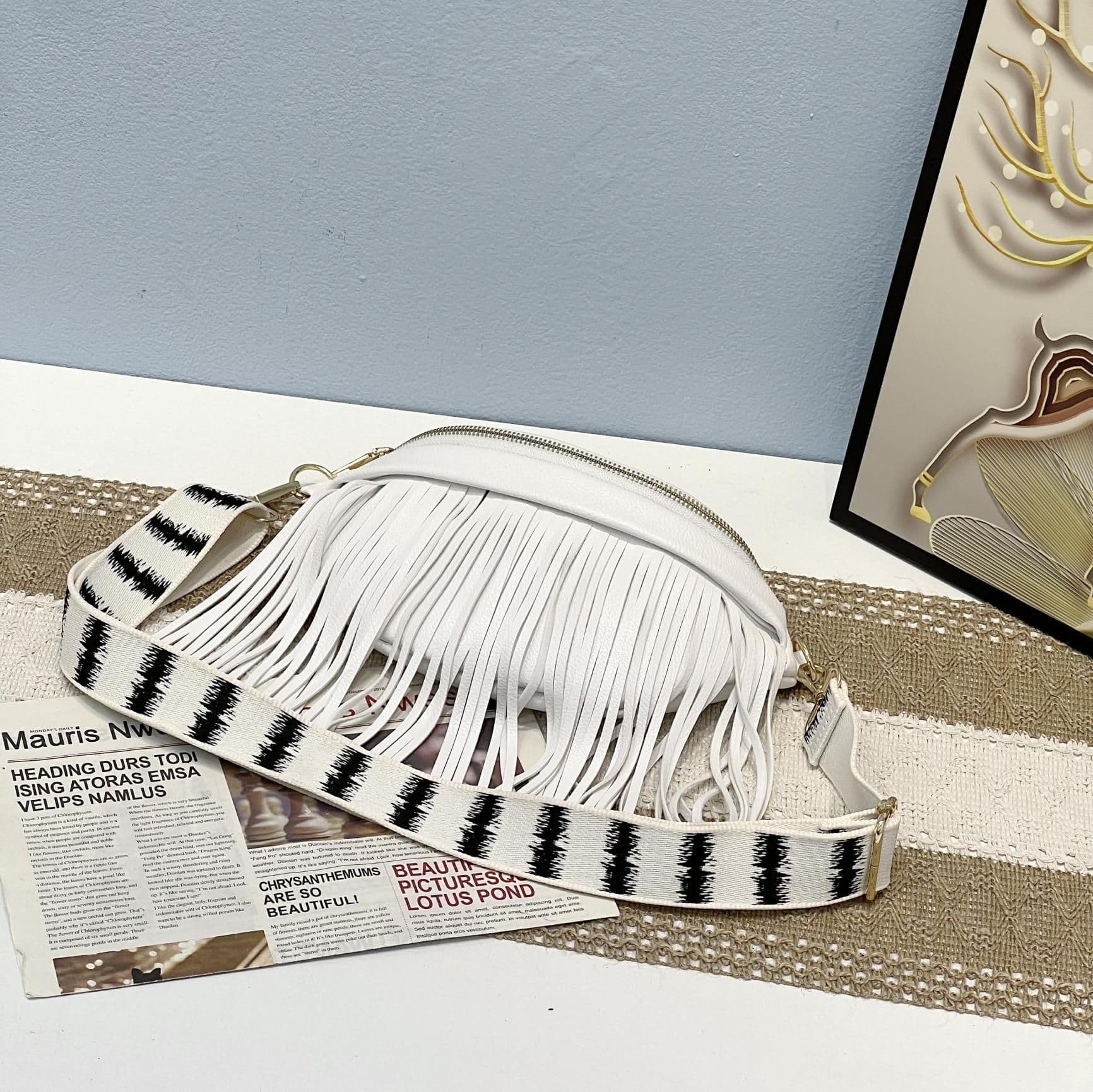 image-Women's Crossbody Tassel Waist Bag