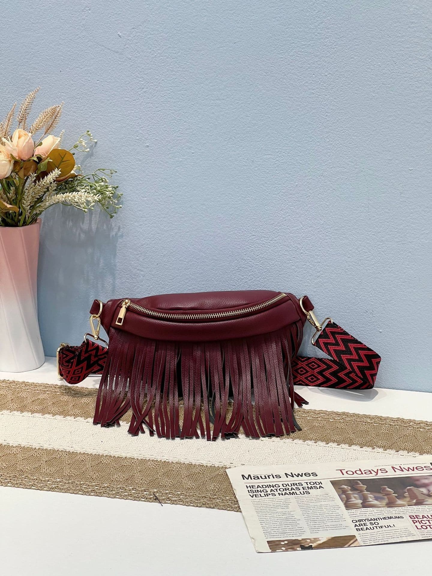 image-Women's Crossbody Tassel Waist Bag