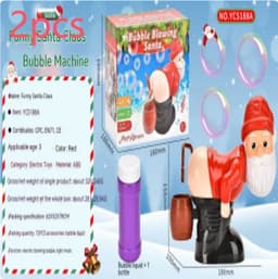 image-Electric Santa Claus Bubbles Machine Blowing Bubbles Music Light Entertainment Toy Prank Funny Ornament Christmas Gifts Christmas Decorations