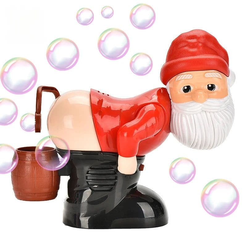 image-Electric Santa Claus Bubbles Machine Blowing Bubbles Music Light Entertainment Toy Prank Funny Ornament Christmas Gifts Christmas Decorations