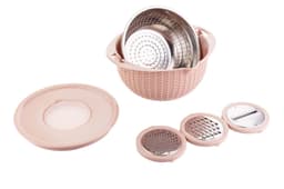image-Kitchen Fruit Tray Removable Double Layer Fruit And Vegetable Basin Draining Basket Creative Household Rotating Washing Basket