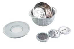 image-Kitchen Fruit Tray Removable Double Layer Fruit And Vegetable Basin Draining Basket Creative Household Rotating Washing Basket