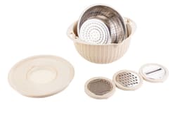image-Kitchen Fruit Tray Removable Double Layer Fruit And Vegetable Basin Draining Basket Creative Household Rotating Washing Basket