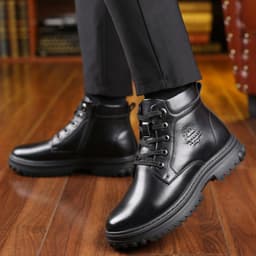 image-Men's Fashion High-top Wool And Cotton Shoes