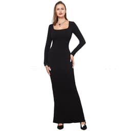 image-Two-in-one With Lining Double-layer Belly Contracting Hip Lifting Long Sleeve Narrow Dress