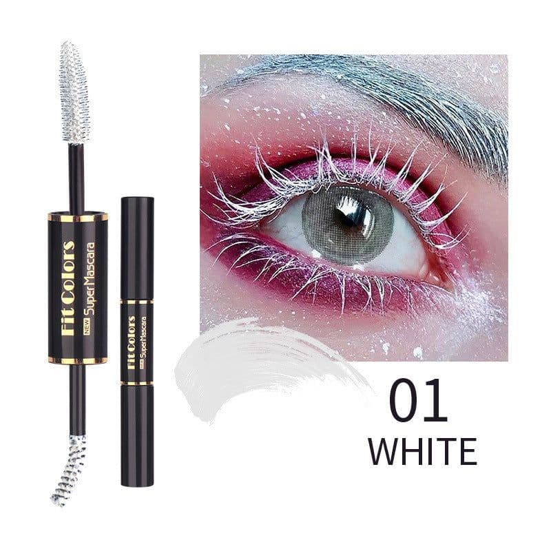 image-Double-headed Color Mascara Thick Curl More Than Waterproof Not Smudge White Eyebrow Dyeing