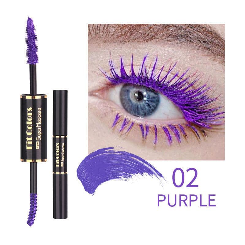 image-Double-headed Color Mascara Thick Curl More Than Waterproof Not Smudge White Eyebrow Dyeing