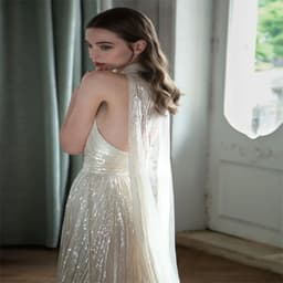 image-Champagne Color Host Starry Sky Toast Clothing Halter Model Catwalk Show