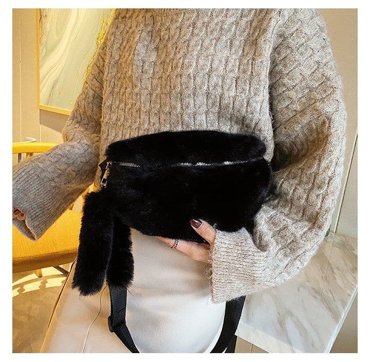 image-Women's Fashion Shoulder Fur Messenger Bag
