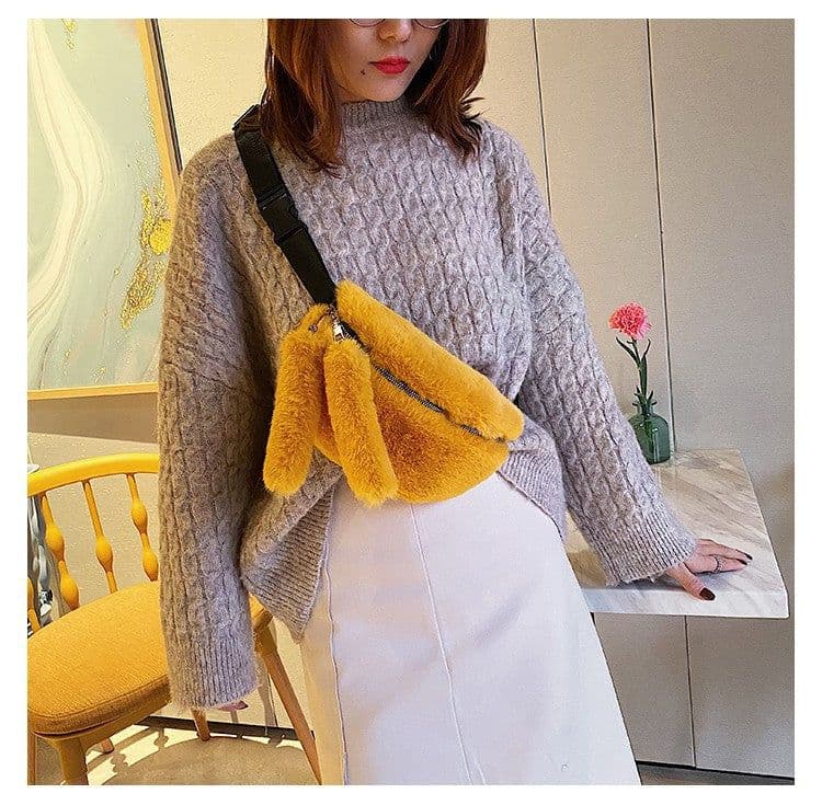 image-Women's Fashion Shoulder Fur Messenger Bag