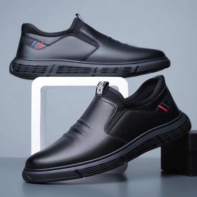 image-Men's Business Casual Leather Shoes Korean Soft Bottom