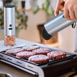 image-Electric Food Corn Soybean Salt And Pepper Grinder Mill Machine Rechargeable Electric Pepper And Salt Grinder Set With LED Kitchen Gadgets