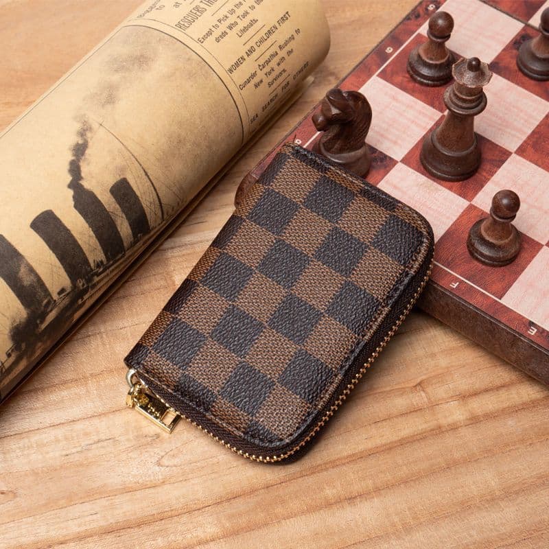 image-Credit Card Cover Women's Mini Purse Large Capacity Zipper Position Anti-degaussing Card Holder