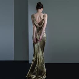 image-Fishtail Evening Dress For Women Elegant Sequins Annual Meeting Sexy Backless