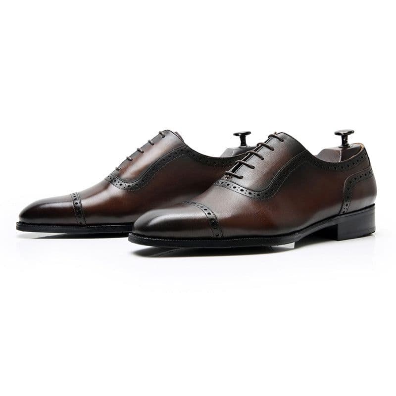 image-Business Office Oxford Shoes Brogue Leather Shoes Men's Leather