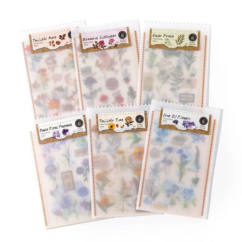 image-Huazhisen Series Sticker Material Pack Art Style Forest Label
