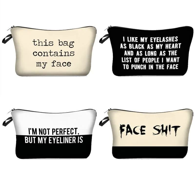 image-Letter Print Women's Cosmetic Clutch Multifunctional Storage Bag