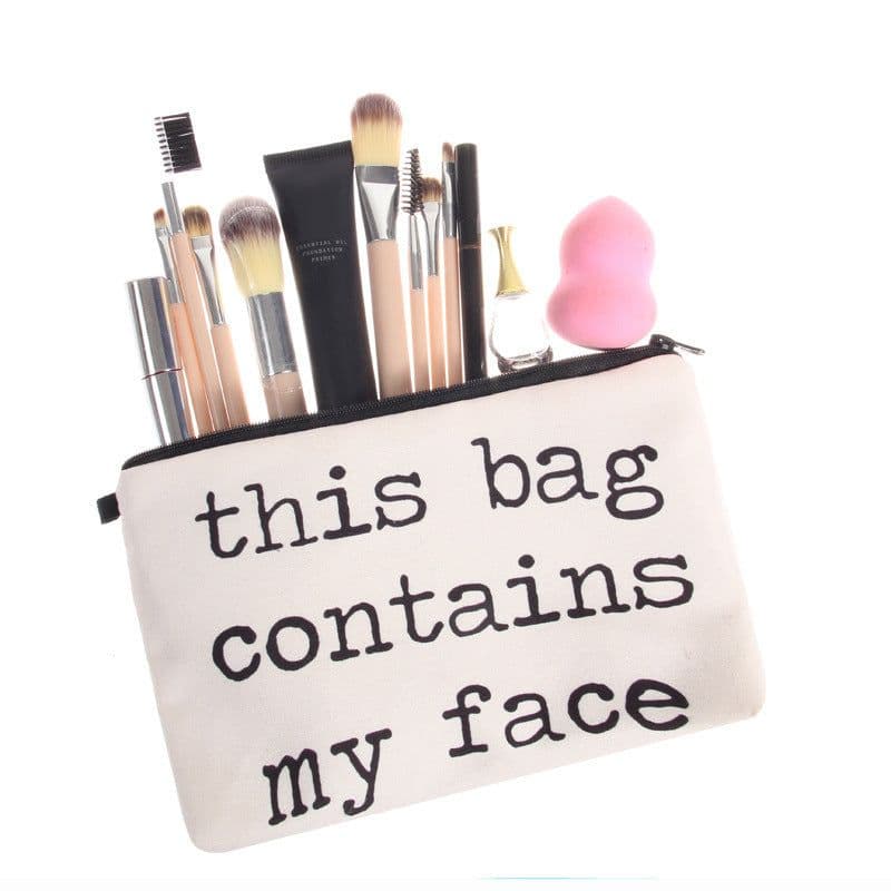 image-Letter Print Women's Cosmetic Clutch Multifunctional Storage Bag