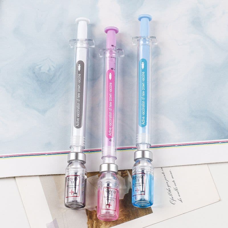 image-Creative Syringe Gel Realistic Syringe Ballpoint Student Stationery Ball Pen