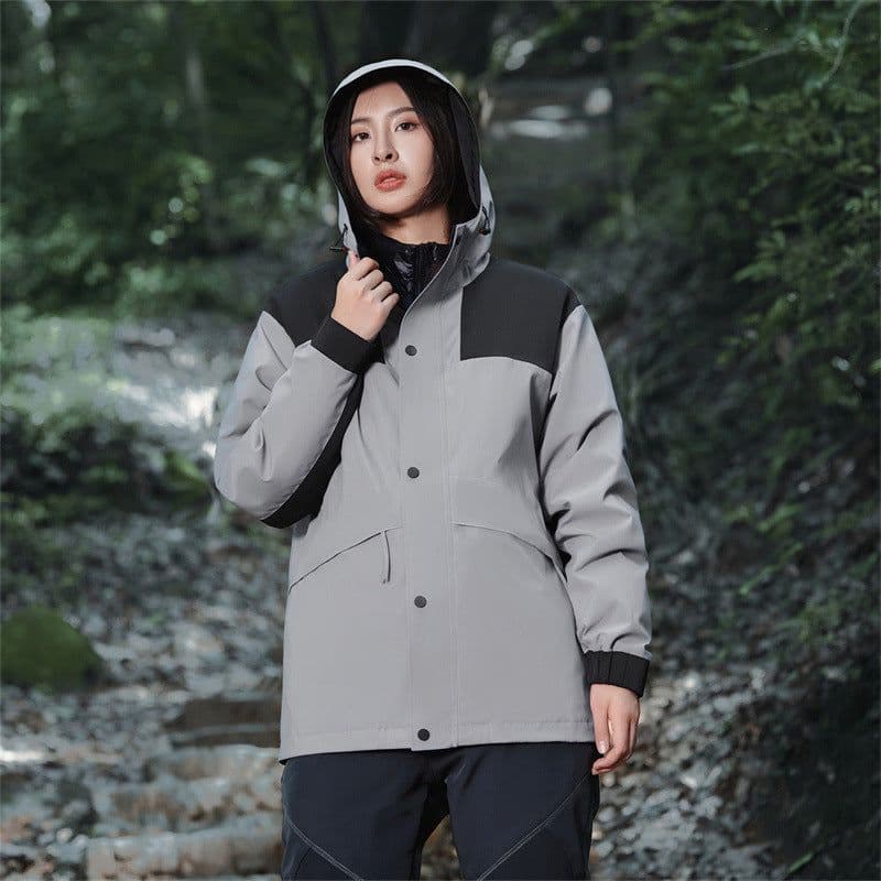 image-Men's And Women's Outdoor Mountain Camping Waterproof Mountaineering Suit