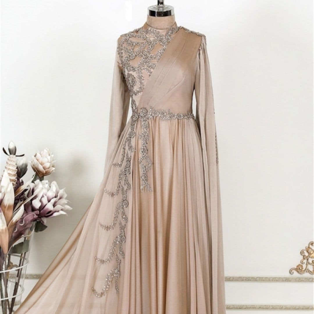 image-Champagne Muslim Evening Dress Formal Party